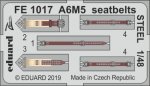 EDUARD FE1017 - 1:48 A6M5 seatbelts - Steel