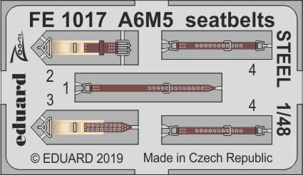 Go to product EDUARD FE1017 - 1:48 A6M5 seatbelts - Steel