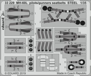 EDUARD 33229 - 1:35 MH-60L pilots/gunners seatbelts - Steel