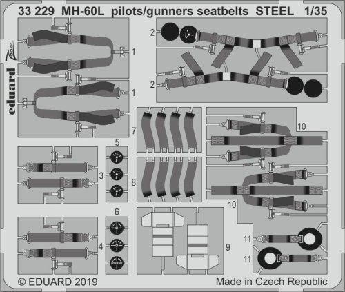 Go to product EDUARD 33229 - 1:35 MH-60L pilots/gunners seatbelts - Steel