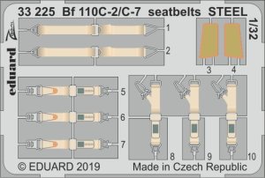 EDUARD 33225 - 1:32 Bf 110C-2/C-7 seatbelts - Steel