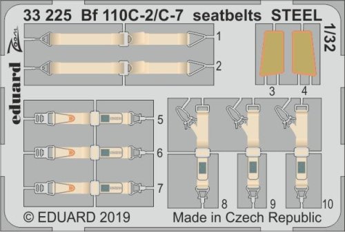 Go to product EDUARD 33225 - 1:32 Bf 110C-2/C-7 seatbelts - Steel