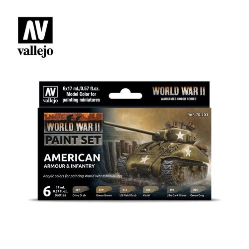 Go to product VALLEJO 70203 - WWII American Armour & Infantry - Paint Set