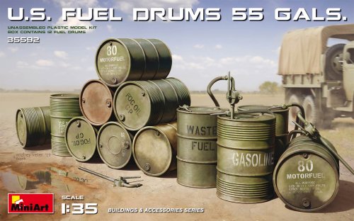 Go to product MINIART 35592 - 1:35 US Fuel Drums 55 Gals