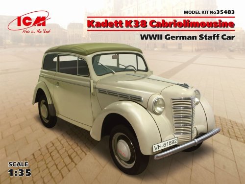 Go to product ICM 35483 - 1:35 Kadett K38 Cabriolimousine WWII German Staff Car