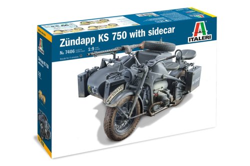 Go to product ITALERI 7406 - 1:9 Zundapp KS 750 with sidecar