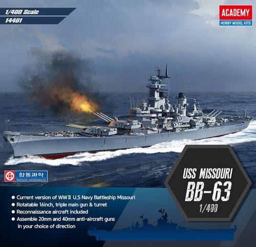 Go to product ACADEMY 14401 - 1:400 USS Missouri BB-63