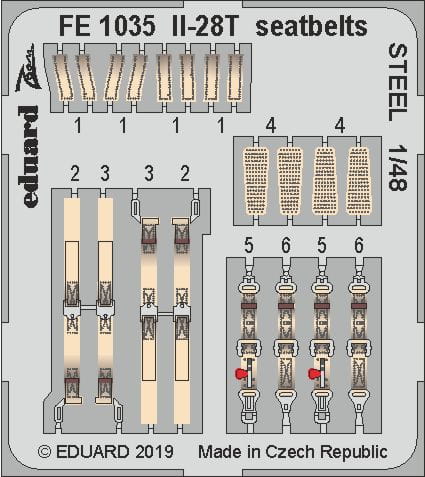 Go to product EDUARD FE1035 - 1:48 IL-28T seatbelts - Steel