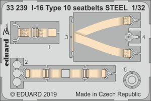 EDUARD 33239 - 1:32 I-16 Type 10 seatbelts - Steel