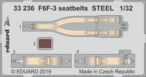 Go to product EDUARD 33236 - 1:32 F6F-3 seatbelts - Steel