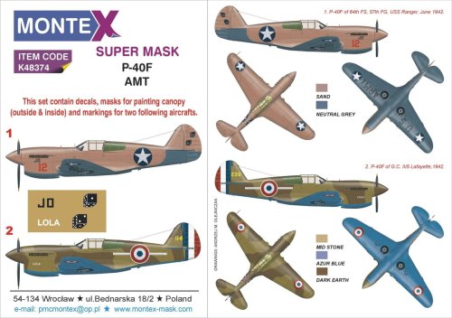 Go to product MONTEX K48374 - 1:48 Curtiss P-40F