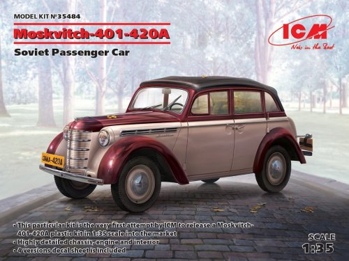 Go to product ICM 35484 - 1:35 Moskvitch-401-420A Soviet Passenger Car