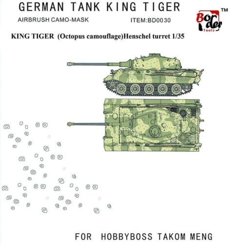 Go to product BORDER BD0030 - 1:35 Camouflage masking sheet for KingTiger (Octopus camouflage)