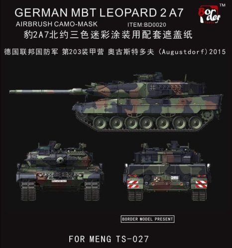 Go to product BORDER BD0020 - 1:35 Camouflage masking sheet for Leopard 2 A7 1/35