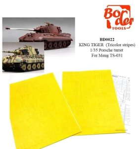 BORDER BD0022 - 1:35 Camouflage masking sheet for King Tiger (Tricolor stripes)