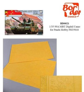 BORDER BD0021 - 1:35 Camouflage masking sheet for 99A MBT Digital Camouflage