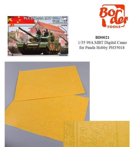 Go to product BORDER BD0021 - 1:35 Camouflage masking sheet for 99A MBT Digital Camouflage