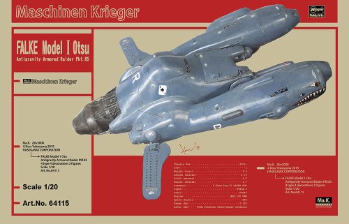 Go to product HASEGAWA 64115 - 1:20 Antigravity Armored Raider Pkf.85 Falke Model I Otsu