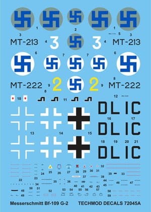Go to product TECHMOD 72045 - 1:72 Messerschmitt Bf-109G-2 w/masks