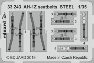 EDUARD 33243 - 1:35 AH-1Z seatbelts - Steel