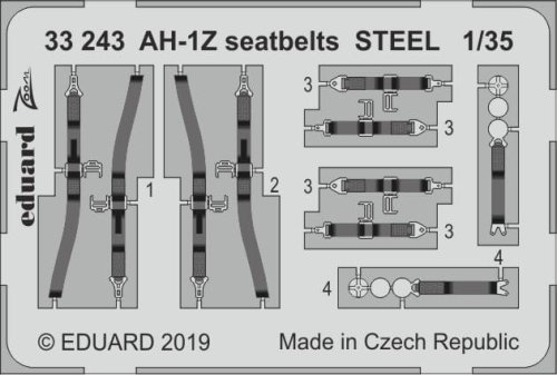 Go to product EDUARD 33243 - 1:35 AH-1Z seatbelts - Steel