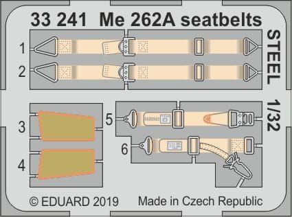Go to product EDUARD 33241 - 1:32 Me 262A seatbelts - Steel