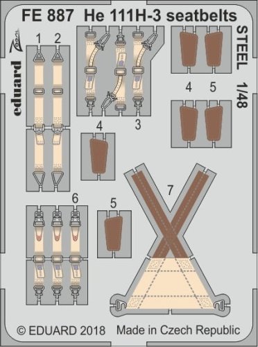 Go to product EDUARD FE887 - 1:48 He 111H-3 seatbelts- Steel