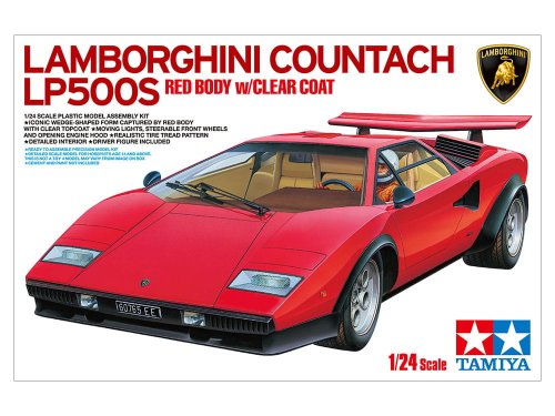 Go to product TAMIYA 25419 - 1:24 Lamborghini Countach LP500S (Red Body w/Clear Coat)