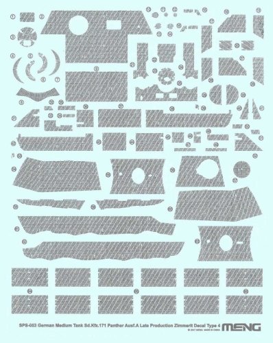 Go to product MENG MODEL SPS053 - 1:35 Sd.Kfz.171 Panther Ausf.A Late Production Zimmerit Decal Type 4