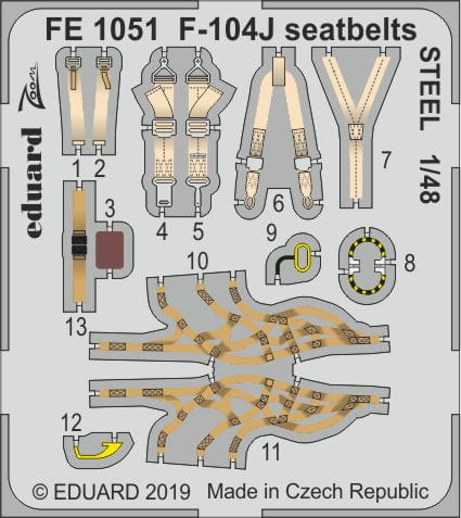 Go to product EDUARD FE1051 - 1:48 F-104J seatbelts - Steel