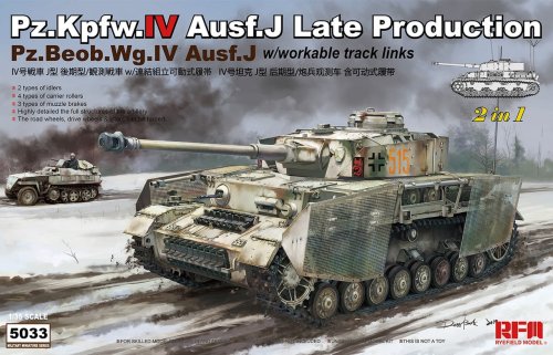 Go to product RYE FIELD MODEL 5033 - 1:35 Pz.Kpfw.IV Ausf.J Late Production Pz.Beob.Wg.IV Ausf. J