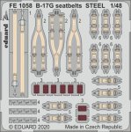EDUARD FE1058 - 1:48 B-17G seatbelts - Steel