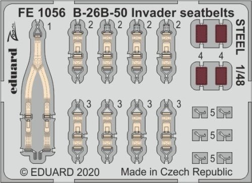 Go to product EDUARD FE1056 - 1:48 B-26B-50 Invader seatbelts - Steel