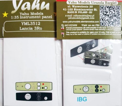 Go to product YAHU YML3512 - 1:35 Lancia 3Ro - Instrument Panel
