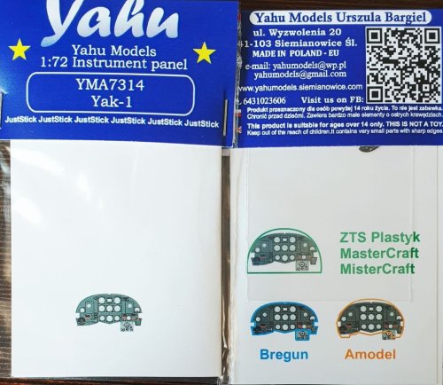 Go to product YAHU YMA7314 - 1:72 Yak-1 - Instrument Panel