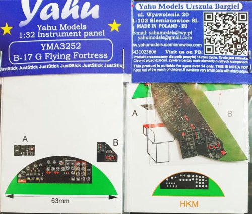 Go to product YAHU YMA3252 - 1:32 B-17 G Flying Fortress - Instrument Panel