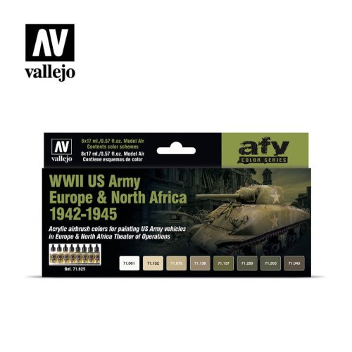 Go to product VALLEJO 71625 - WWII US Army Europe & North Africa 1942-1945 - Model Air Set