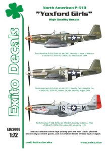 EXITO DECALS ED72008 - 1:72 Yoxford Girls - North American P-51D Mustang