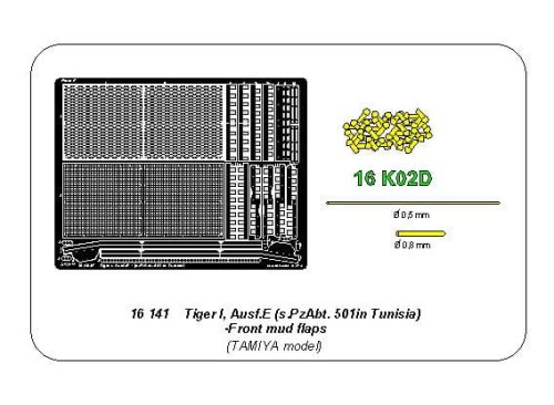 Go to product ABER 16141 - 1:16 Tiger I, E Tunisia 501 abt Front mud flaps