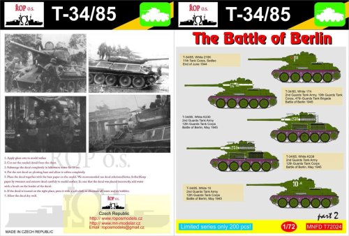 Go to product ROPOS MNFDT72024 - 1:72 T-34/85 - The Battle of Berlin