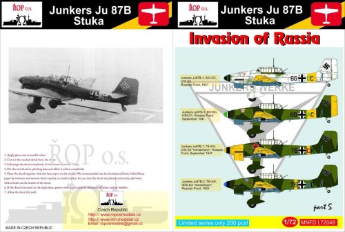 Go to product ROPOS MNFDL72048 - 1:72 Junkers Ju 87B Stuka - Invasion of Russia