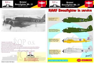 ROPOS MNFDL72036 - 1:72 Bristol Beaufighter Mk. 21  - RAAF Beaufighter in service