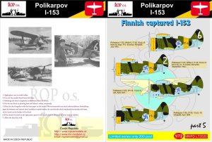 ROPOS MNFDL72020 - 1:72 Polikarpov I-153 - Finnish captured I-153