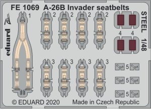 EDUARD FE1069 - 1:48 A-26B Invader seatbelts - Steel