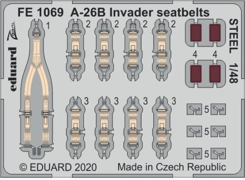 Go to product EDUARD FE1069 - 1:48 A-26B Invader seatbelts - Steel