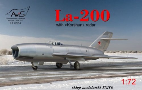 Go to product AVIS 72014 - 1:72 Lavochkin La-200 with Korshun radar
