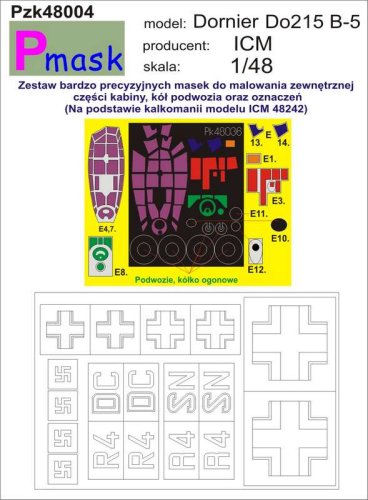 Go to product PMASK Pzk48004 - 1:48 Dornier Do215B-5