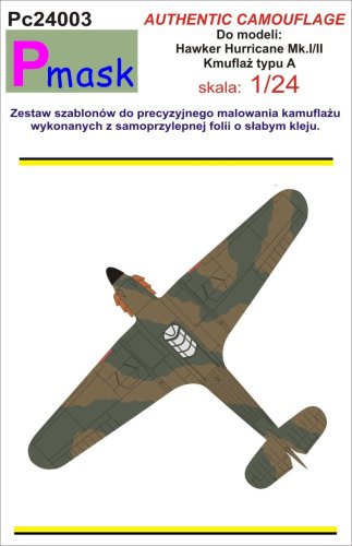 Go to product PMASK Pc24003 - 1:24 Camouflage painting masks for Hurricane A