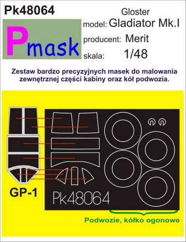 Go to product PMASK Pk48064 - 1:48 Gloster Gladiator Mk.I
