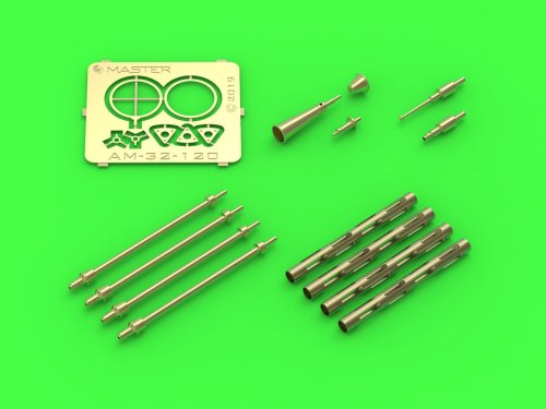 Go to product MASTER AM-32-120 - 1:32 PZL P.11c wz.33 gun barrels, gunsight and Venturi probe